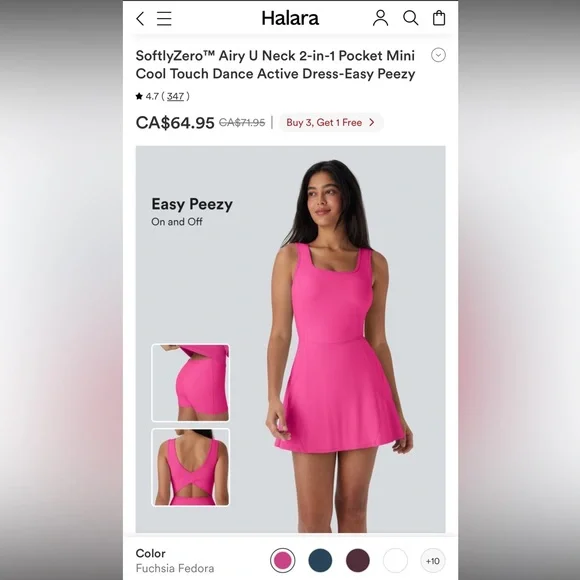 ❌ SOLD ❌ 🆕 Halara - Everyday Cloudful 2-in-1 Flare Dress Tennis Activewear - Picture 11 of 11